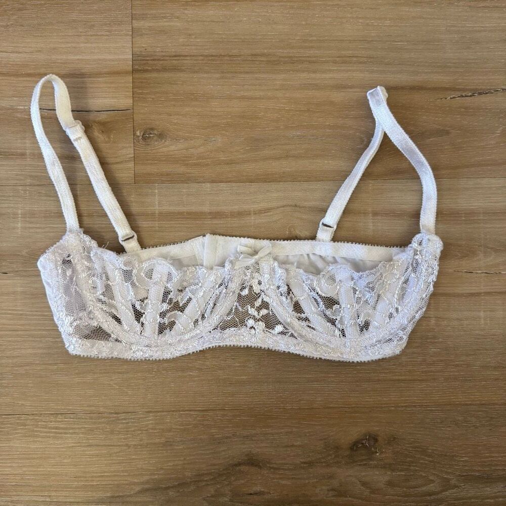 Vintage Empire Intimates Open Tip Bra Lace Half Cup Size 34 Retro Lingerie